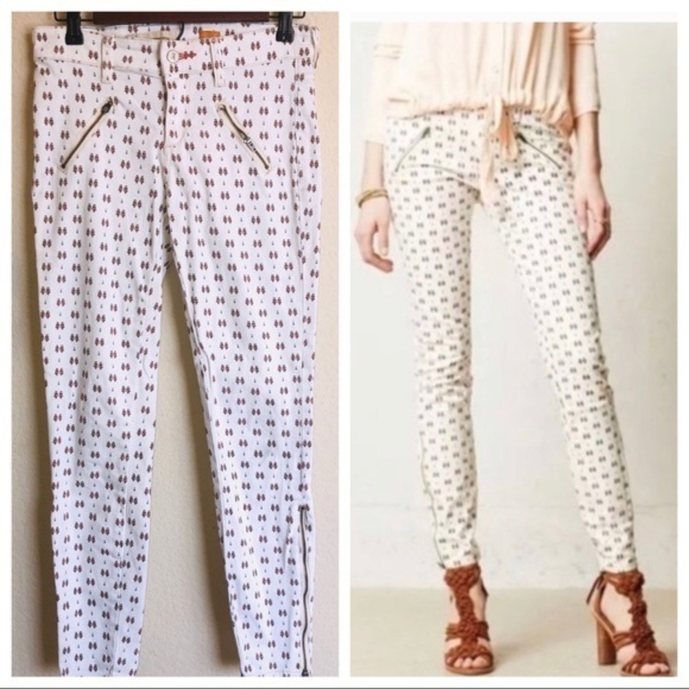 Pilcro Serif Moto Leaf Skinny Jeans